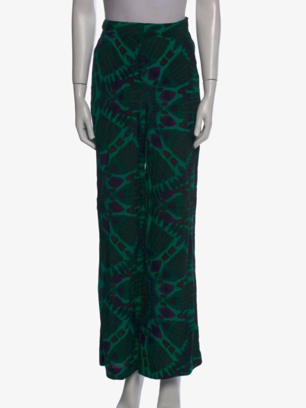 EUC BA&SHSold-out Emerald Green Clyde Printed Wide Leg Pants - Small